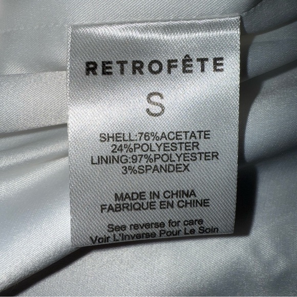 Retrofête ELIO Satin Asymmetrical One Shoulder Mini Dress In Ivory Small NEW - Picture 9 of 9